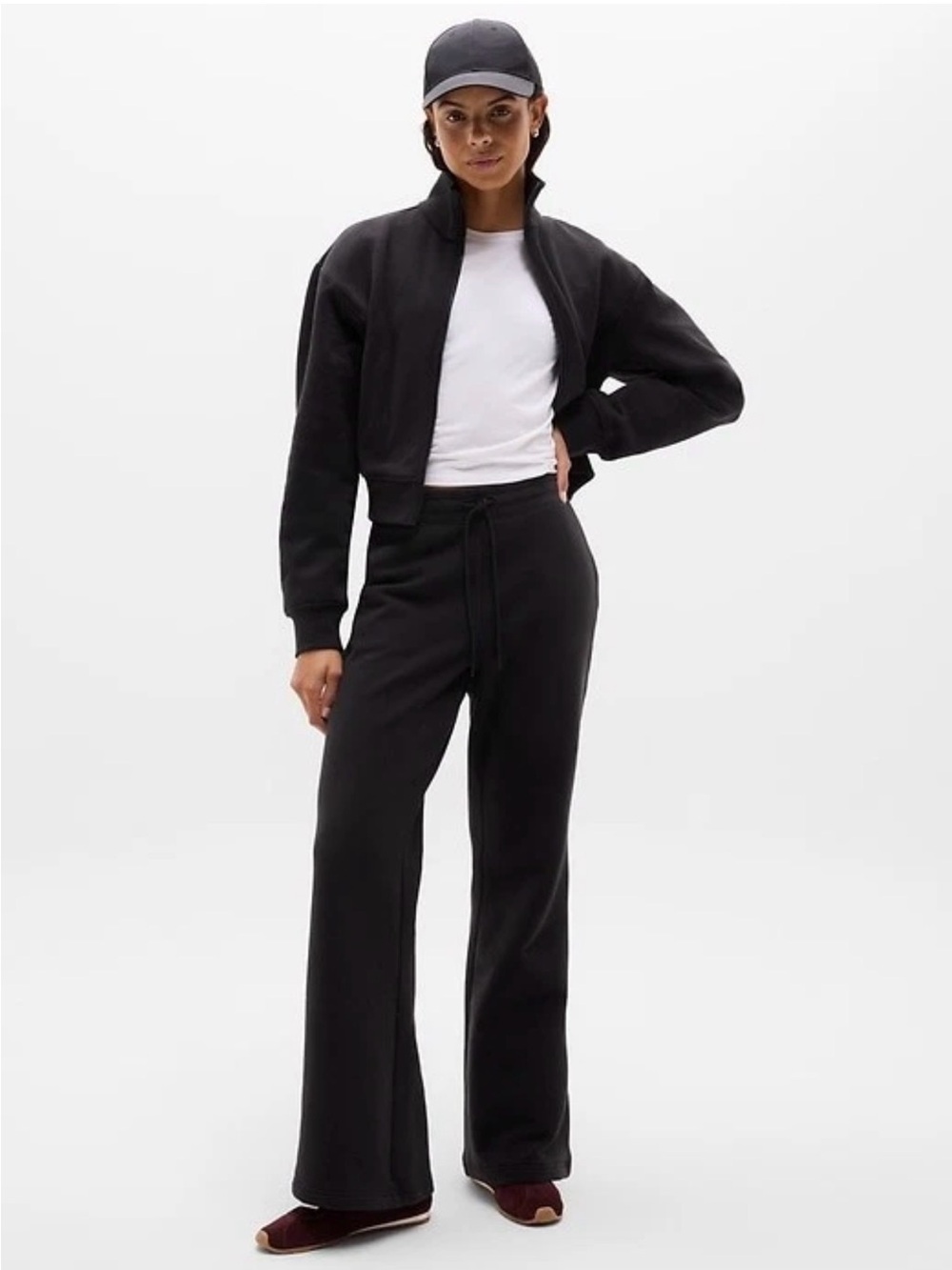 Athleta Forever Fleece Mid Rise Flare Pant | Black #845217
